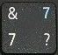 цифра 7 при включенном режиме NumLock.