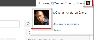 Как установить аватар в блоге для админа