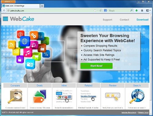 Удалите WebCake