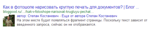 Как добавить фото автора в результатах поиска?