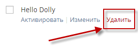 Удаление плагинов WordPress