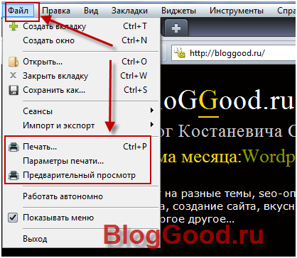 Как распечатать веб-страницу?