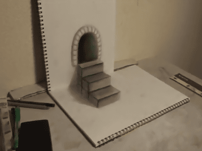 красивые 3d-рисунки карандашом на бумаге