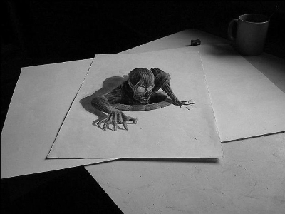 Трехмерные 3d-рисунки карандашом