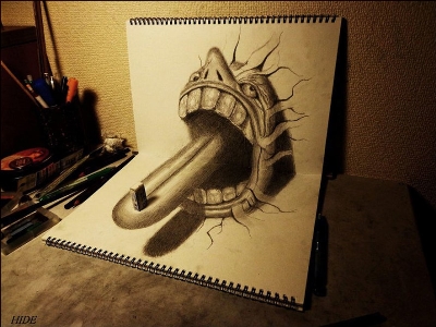 Трехмерные 3d-рисунки карандашом