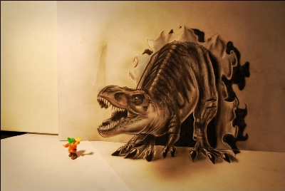 Трехмерные 3d-рисунки карандашом