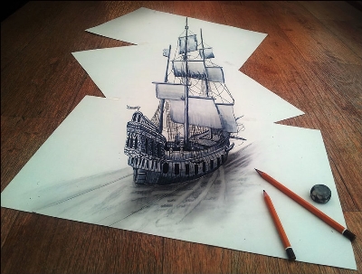 Трехмерные 3d-рисунки карандашом