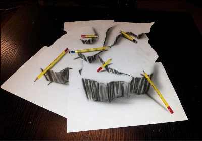 Трехмерные 3d-рисунки карандашом