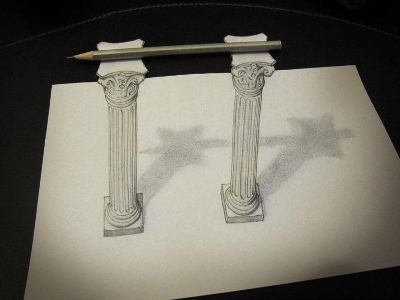 Трехмерные 3d-рисунки карандашом