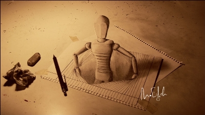 Трехмерные 3d-рисунки карандашом