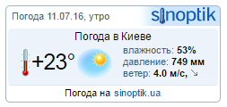Готовый код погоды на сайт (информер)