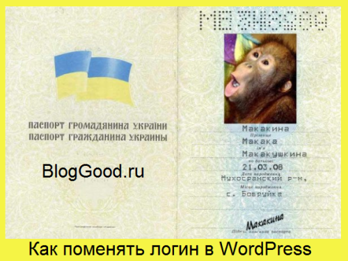 Как поменять логин в WordPress