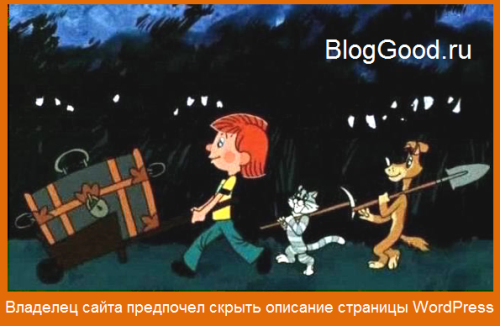 Владелец сайта предпочел скрыть описание страницы WordPress