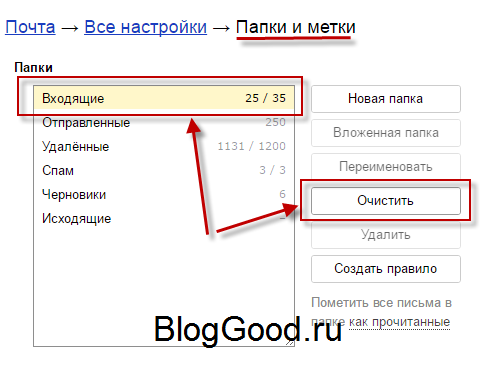 Как удалить все письма с Яндекс почты одним махом